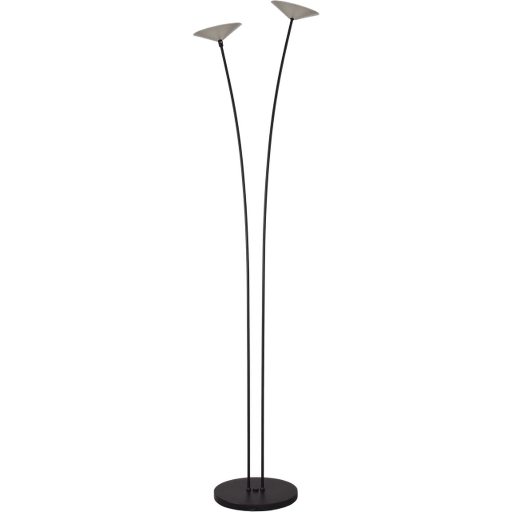 2-lichts vloerlamp Ceppo zwart met nikkel