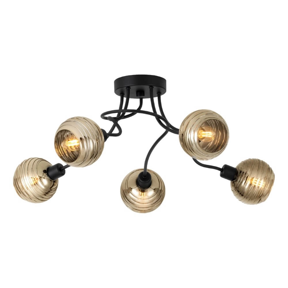 Zwarte plafondlamp Creppo 5-lichts Stars of Light 9002759396916