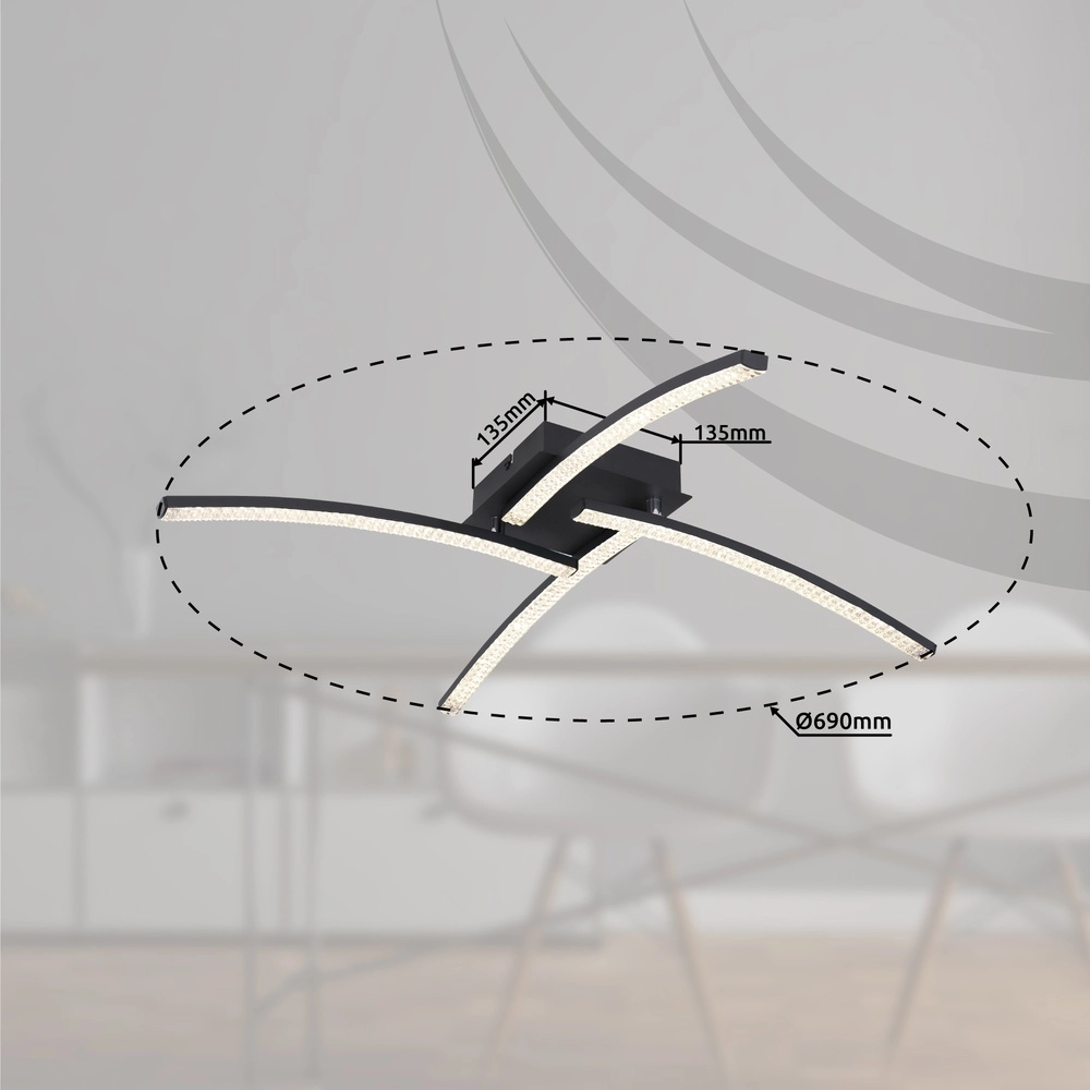Design plafondlamp Jules zwart Globo 9007371421602