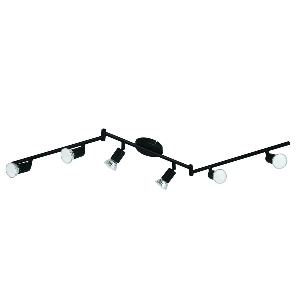 Plafondlamp Buzz-Led 6-lichts zwart