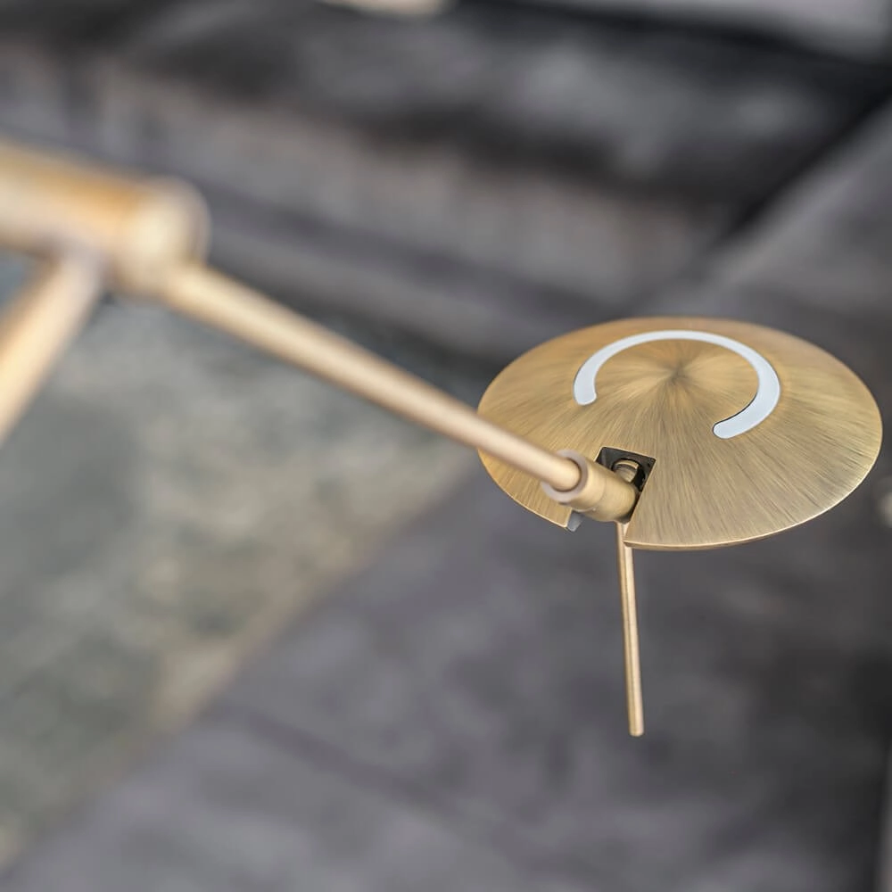 Messing leeslamp Zodiac LED 170cm Steinhauer 8712746127294