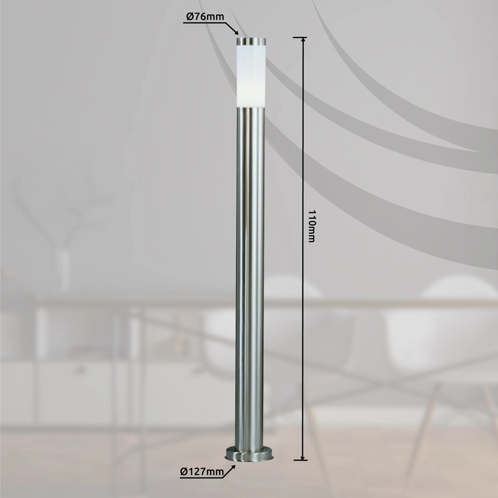 Padverlichting Boston Led RVS met wit - 8,8W - 3000K Globo 9007371294329