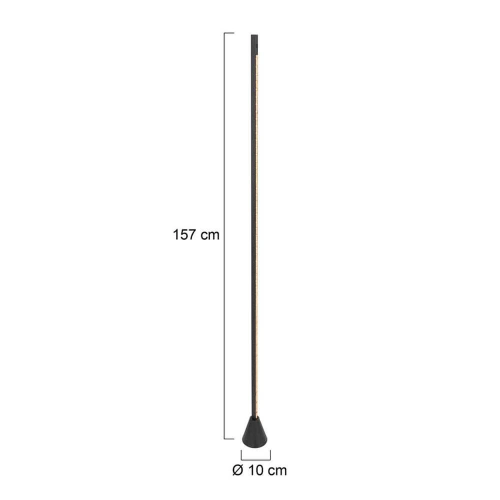 Strakke vloerlamp Luzhaz zwart Steinhauer 8712746176605