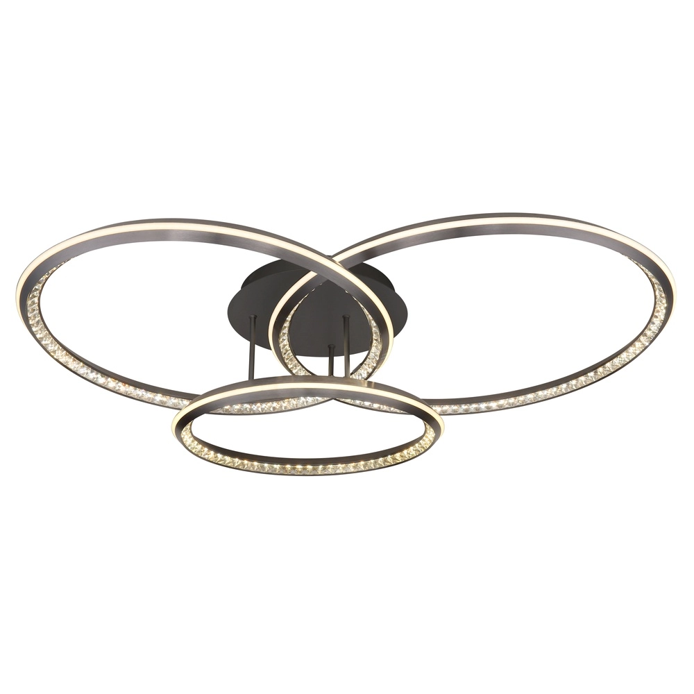 Design plafondlamp Alaina 3 ringen grijs