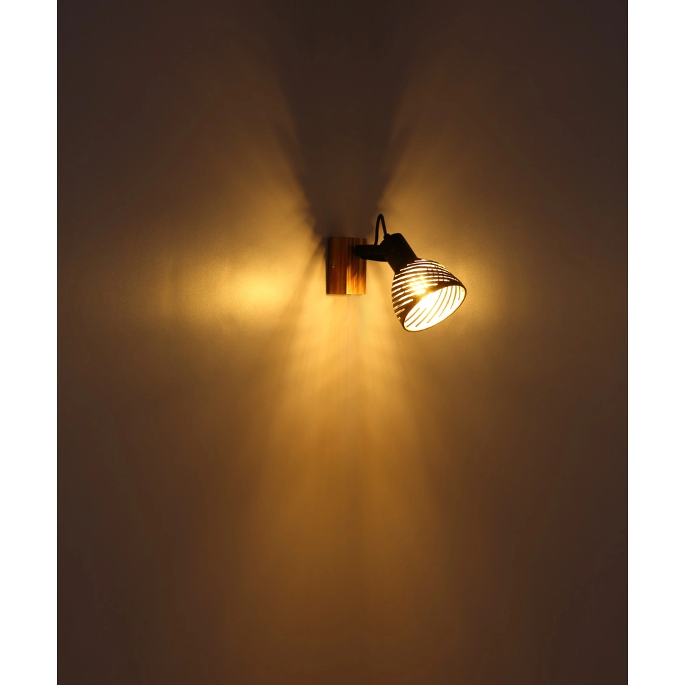 Wandlamp Lenna hout met zwart Globo 9007371419685