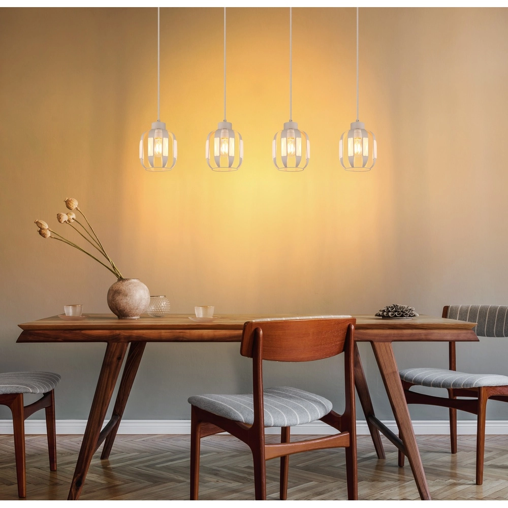 Eetkamer hanglamp Arlen 4-lichts zand bruin Globo 9007371580569