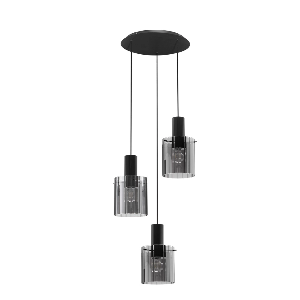 Design hanglamp Mirbi 3-lichts zwart rond Lyora 5212017468437