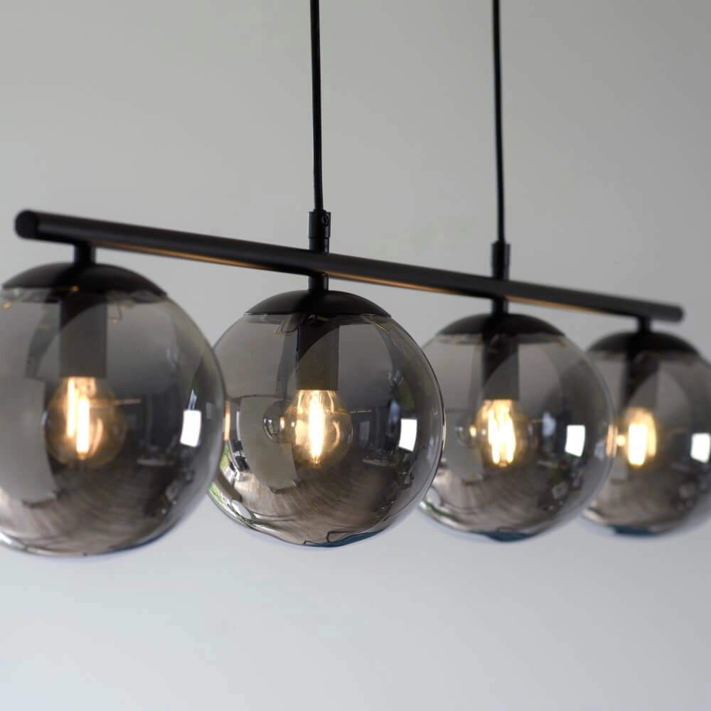 Zwarte hanglamp Big Widow 4-lichts Just Light 4043689988395