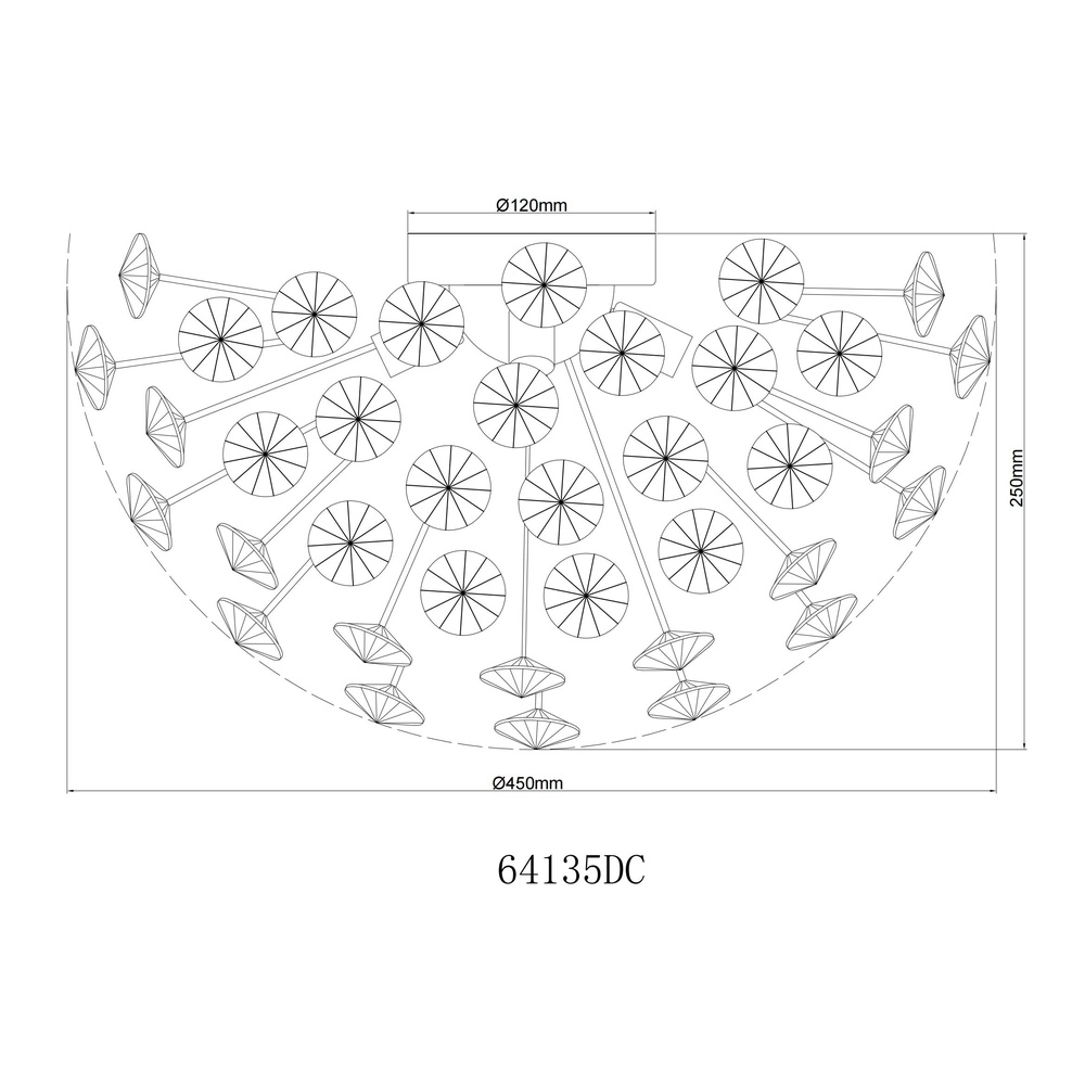 Plafondlamp Katrina chroom Ø 45cm Globo 9007371481330