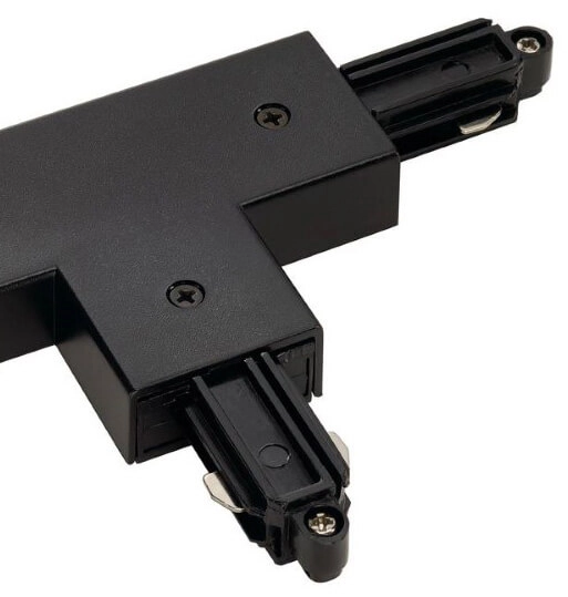 1-fase T-Connector 2 aarde rechts zwart SLV 4024163142649