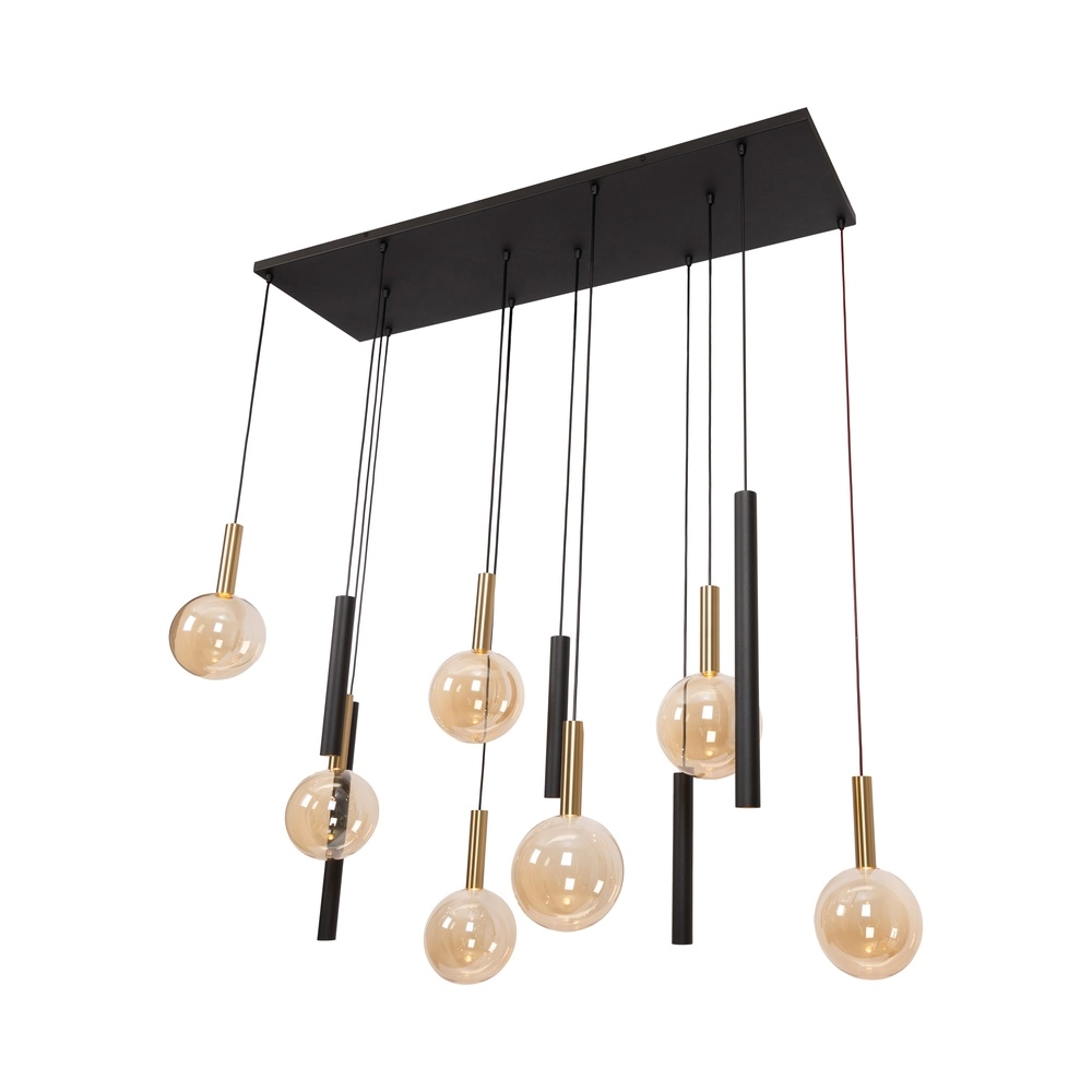 12-lichts hanglamp Josiane zwart met goud Lucide Vibes 5411212212160