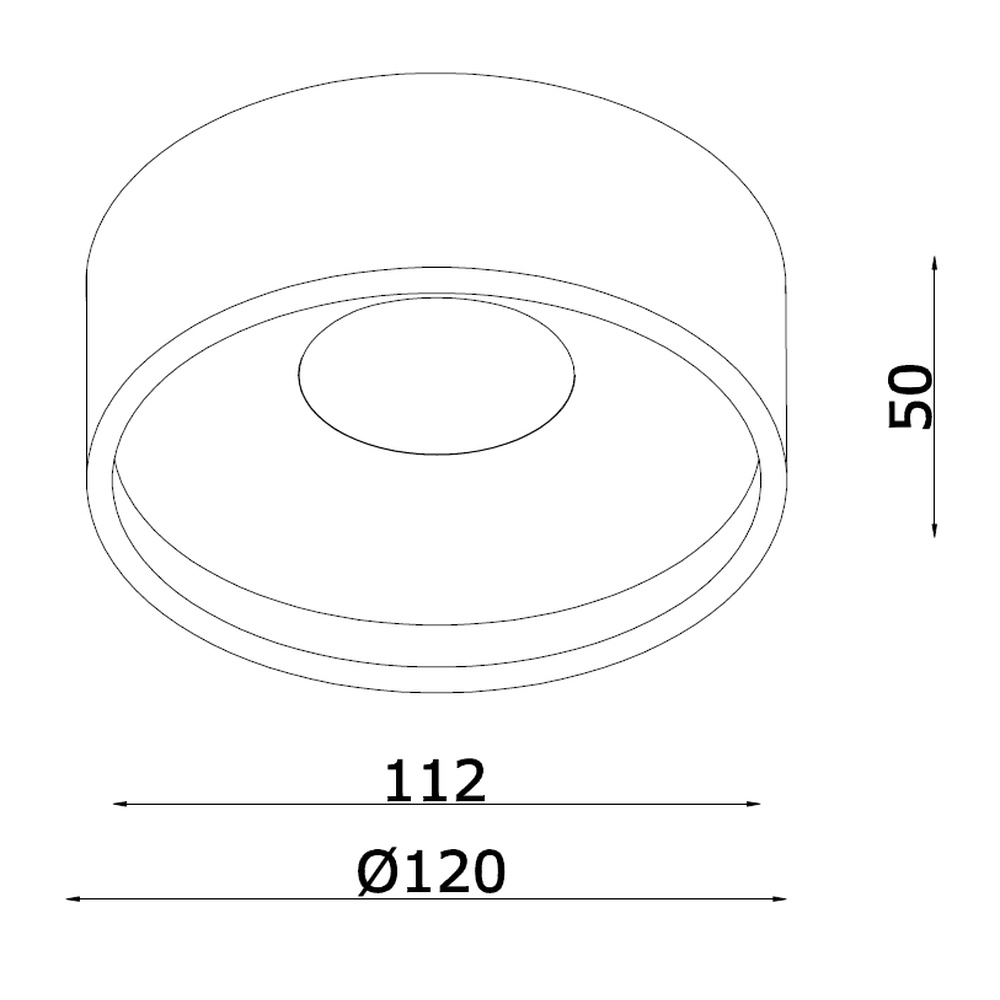 Strakke plafondlamp Oran Ø 12cm champagne Artdelight 8720701103702