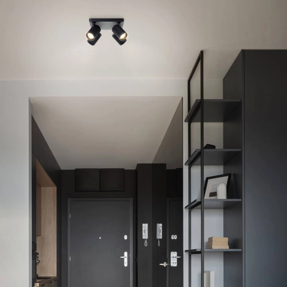 Vierkante opbouwspot Marty zwart Brilliant 4004353424427