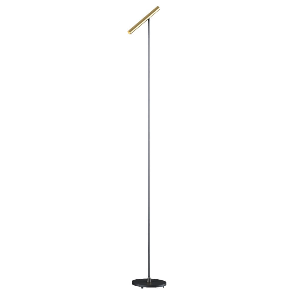 Design vloerlamp Kansas zwart met warm goud