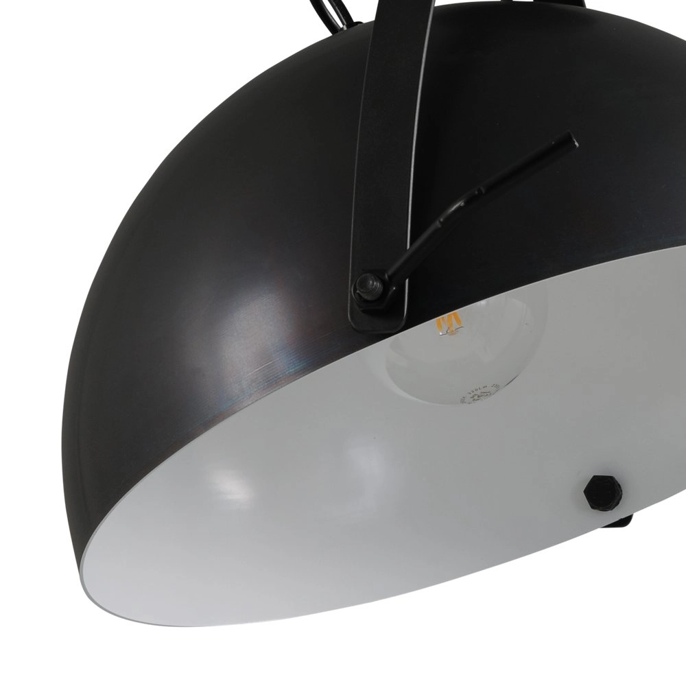 Landelijke plafondlamp Larino 40 zwart met wit Masterlight 8718121236483
