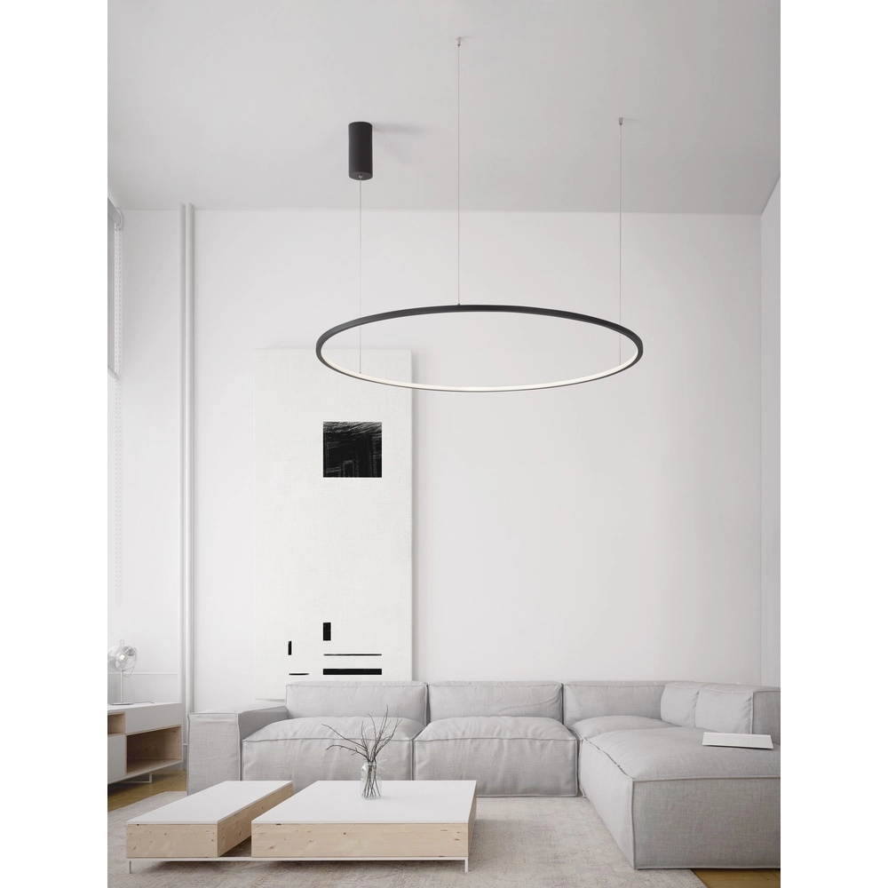 Ronde hanglamp Tarquin zwart Ø 100cm