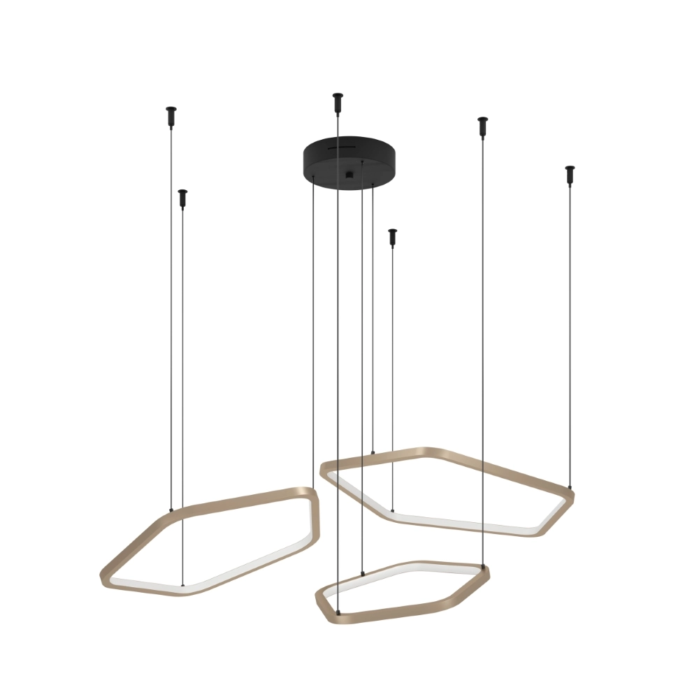 Design hanglamp Estrella zwart met bruin en CCT