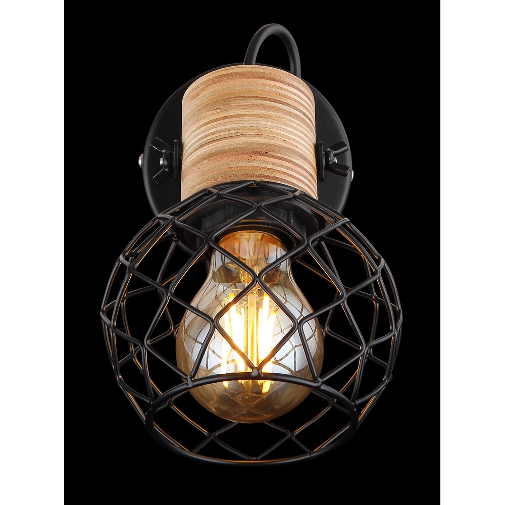 Wandlamp Lacky zwart Globo 9007371429356