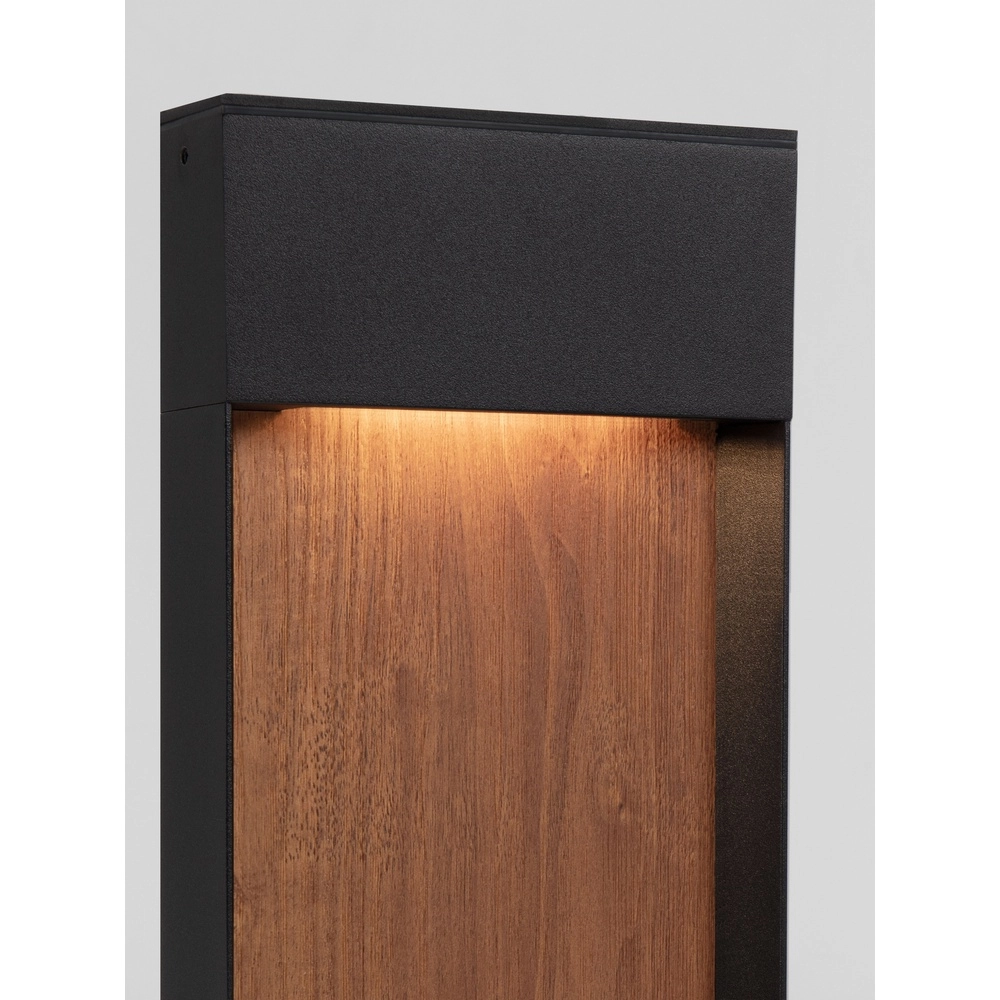 Design tuinlamp Noray zwart met hout 40cm - 2700K Lyora 5212063504318