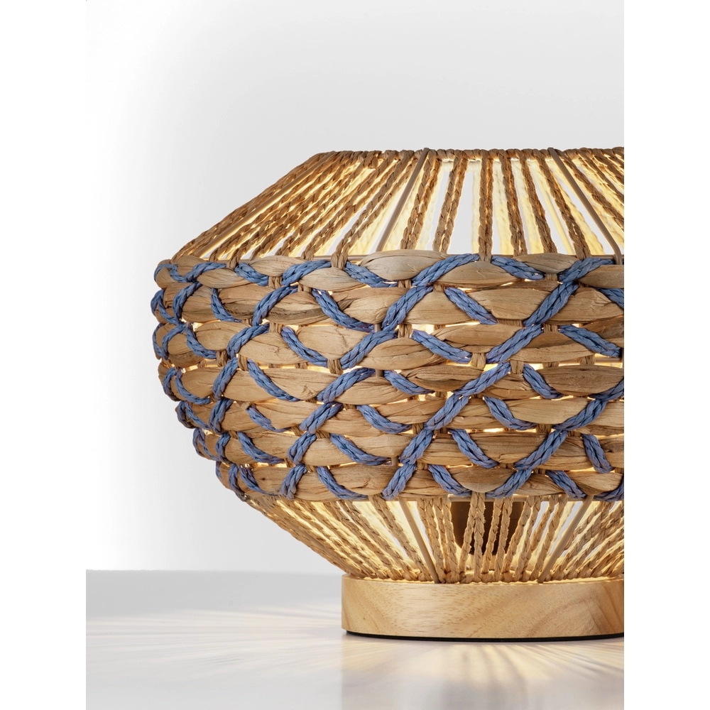 Table lamp Mapi Ø 31cm blue with brown Lyora 5212017477514