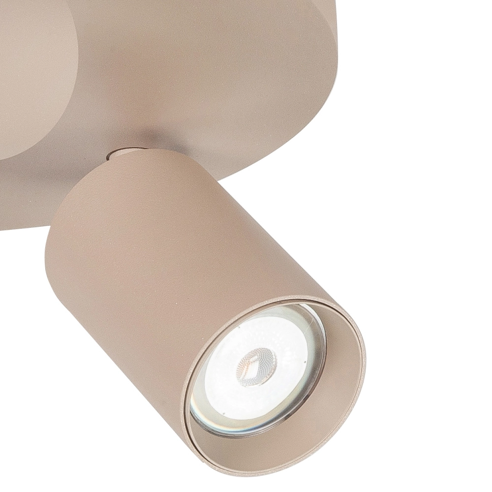 Opbouwspot Mila 3-lichts rond zand bruin Highlight 8718379050411