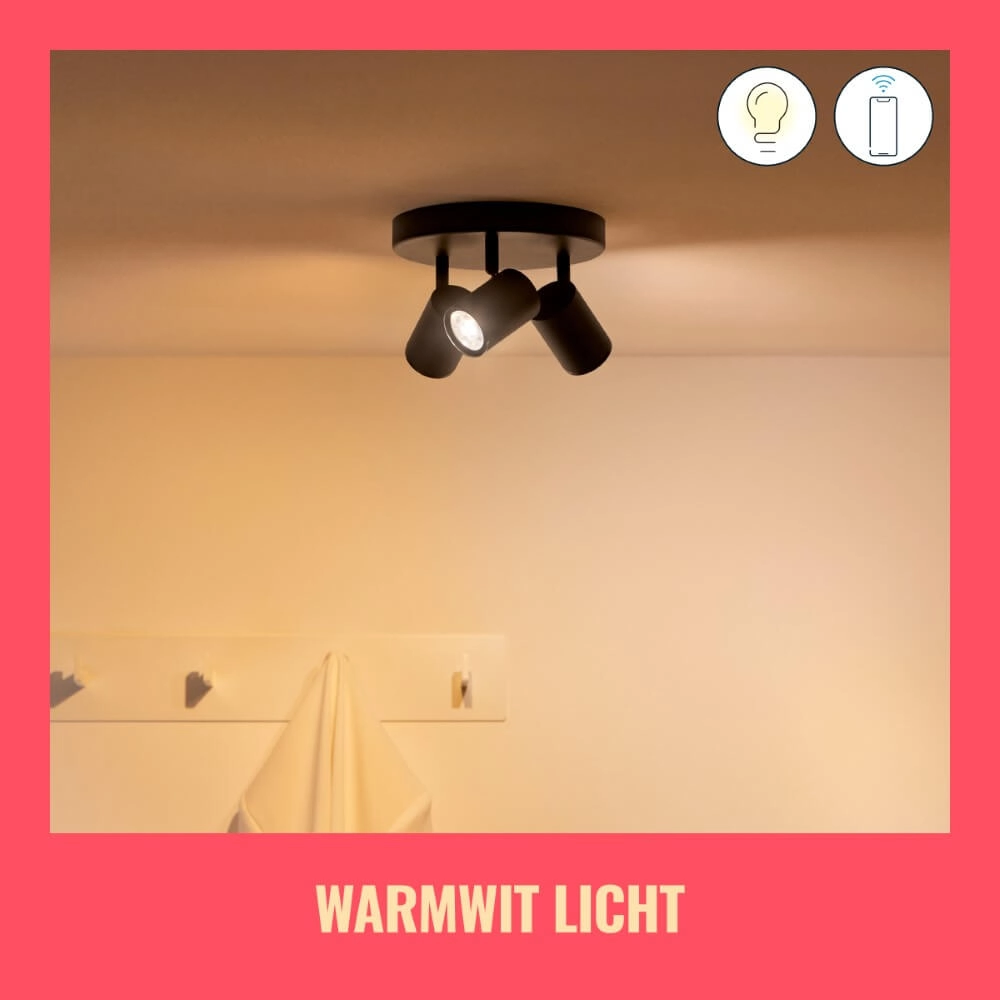 3-lichts opbouwspot Imageo smart - zwart WiZ 8719514554535