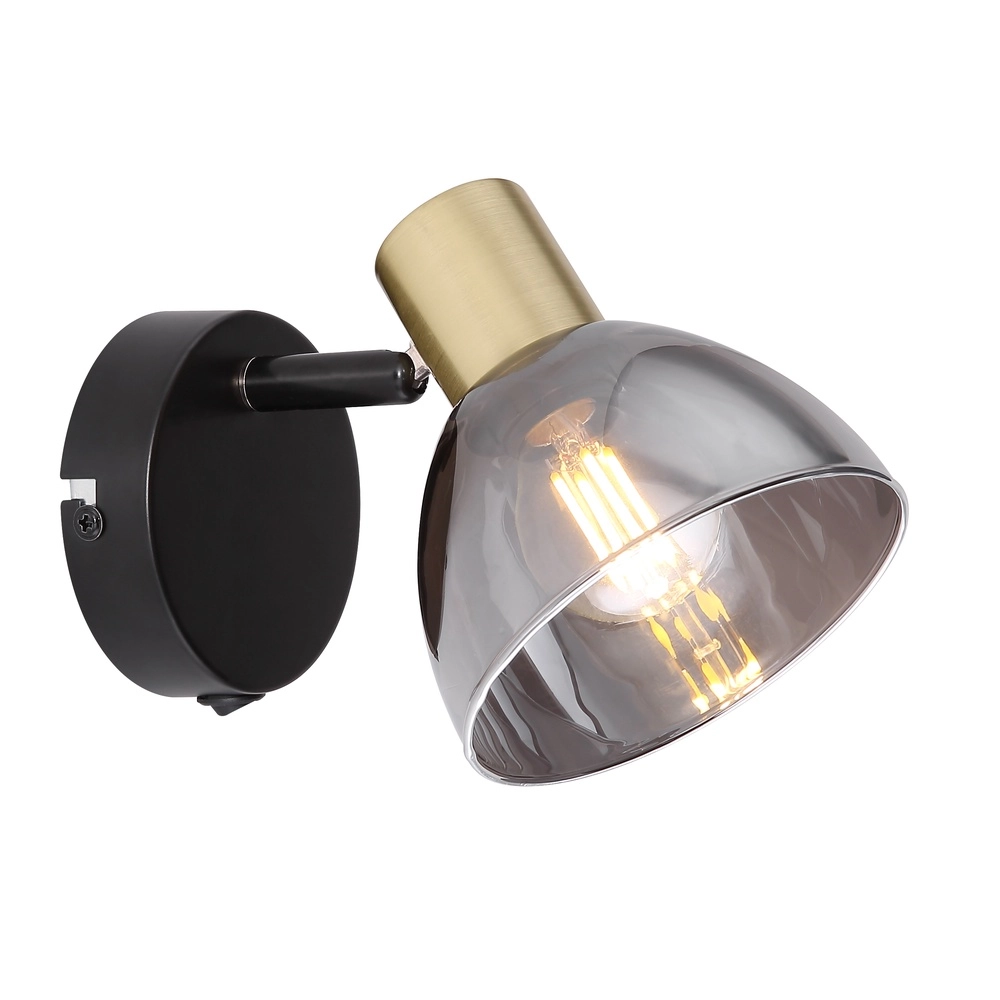 Design wandlamp Jay zwart met smoke