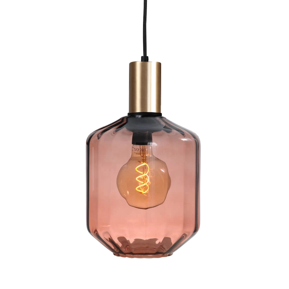 3-lichts hanglamp - goud - Porto met Jagger red glazen - Ø 24cm Masterlight 8718121269658