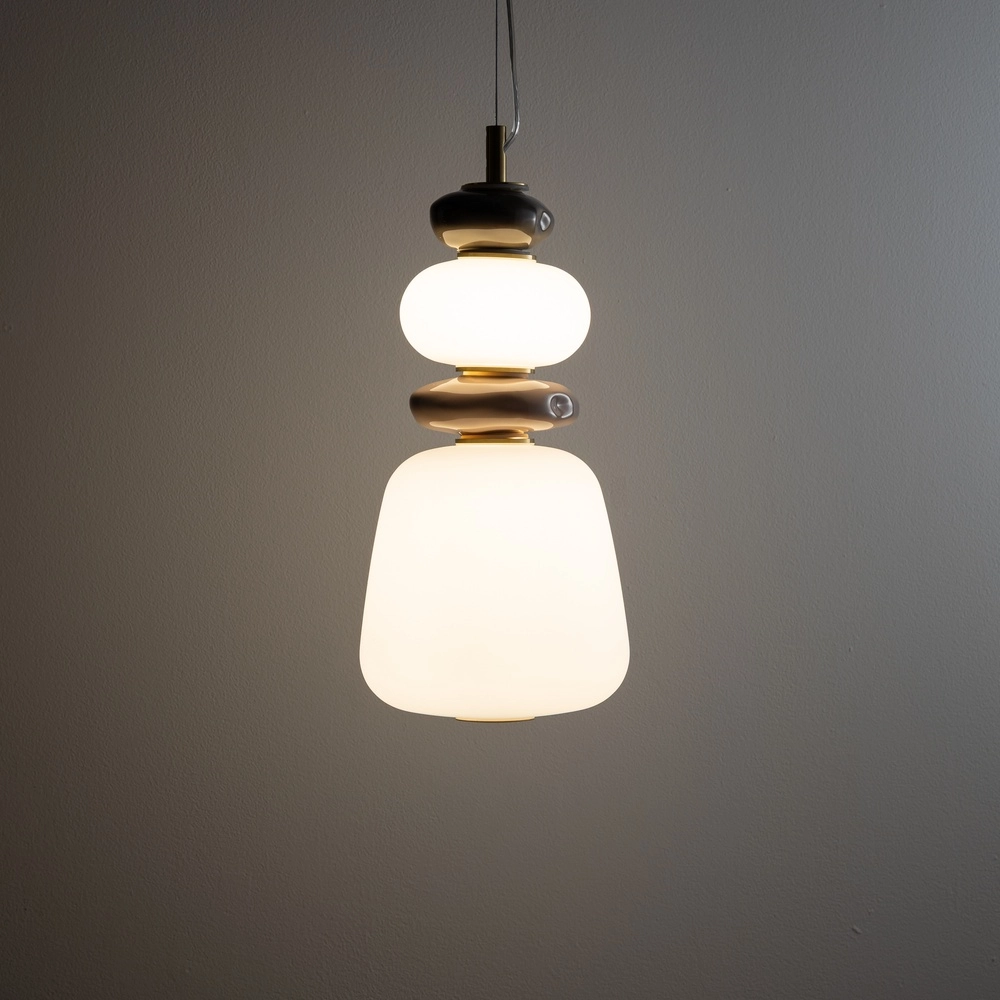 Hanglamp Ceramic Led Ø 17cm keramiek en glas Lyora 5903139117029
