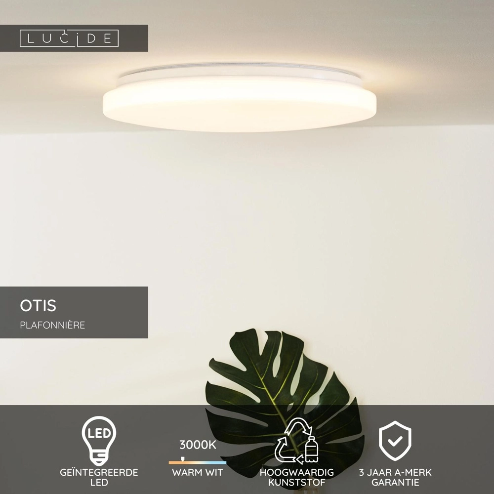 Plafonniere Otis Ø 39cm wit Lucide 5411212791399