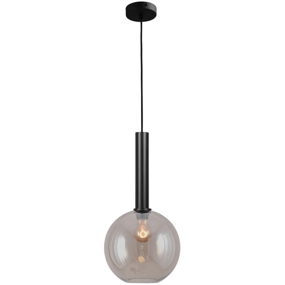 Hanglamp Ø 25cm Bella 2 Zwart met goud glas