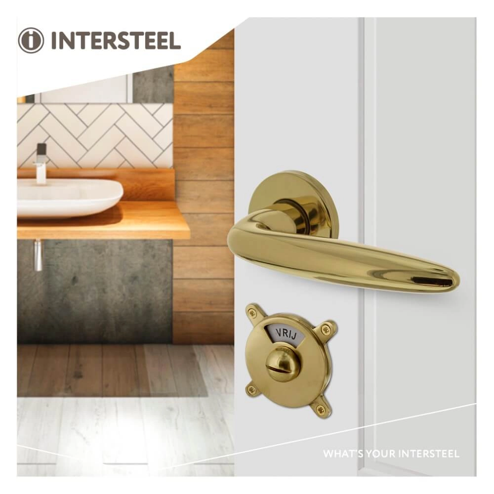 WC-sluiting George vrij/bezet messing gelakt Intersteel 8714186515167