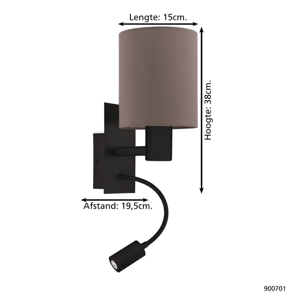 Bedlamp met leeslamp Pasteri Eglo 9008606251728
