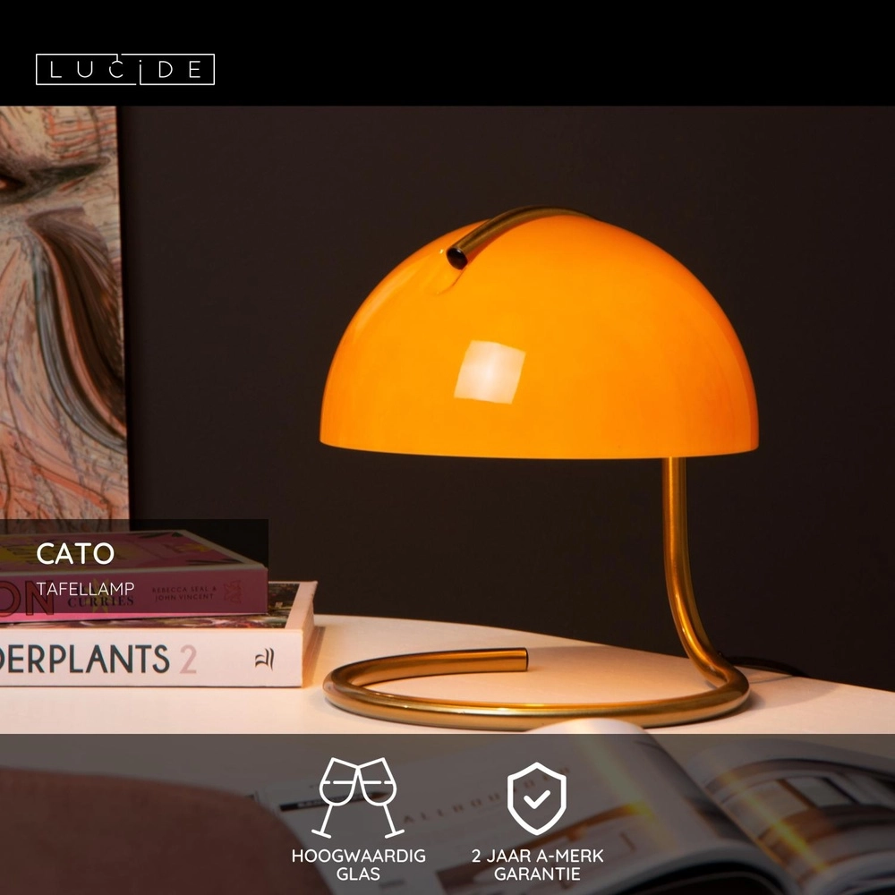 Klassieke tafellamp Cato oranje Lucide 5411212460875
