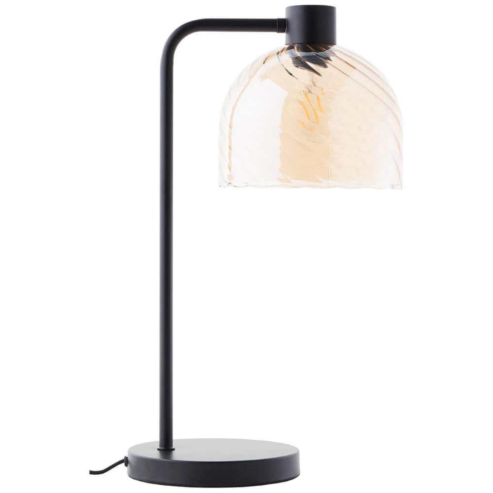 Tafellamp Casto zwart met amber glas Tafellamp Casto zwart met amber glas