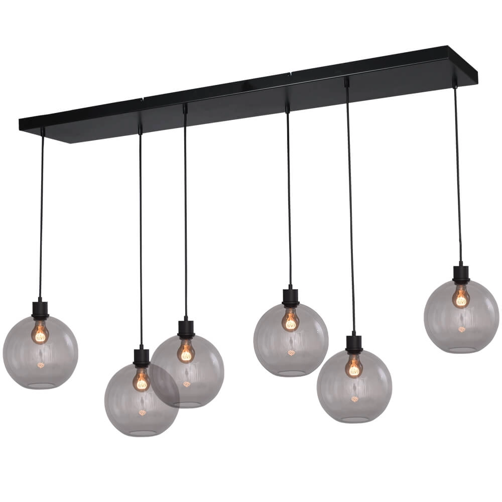 Hanglamp Lazise 6x Ø 25cm zwart Hanglamp Lazise 6x Ø 25cm zwart