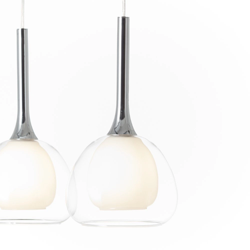 Eetkamer hanglamp Hadan chroom met helder glas Brilliant 4004353360831