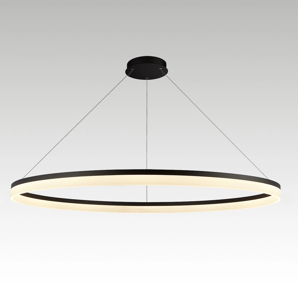 Strakke hanglamp Ara Ø 150cm zwart