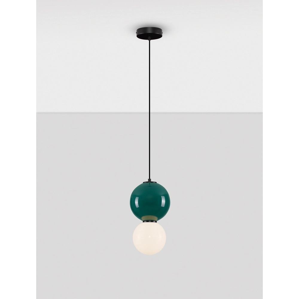 Pendant lamp Noesis Ø 18cm green with white Lyora 5212017483683