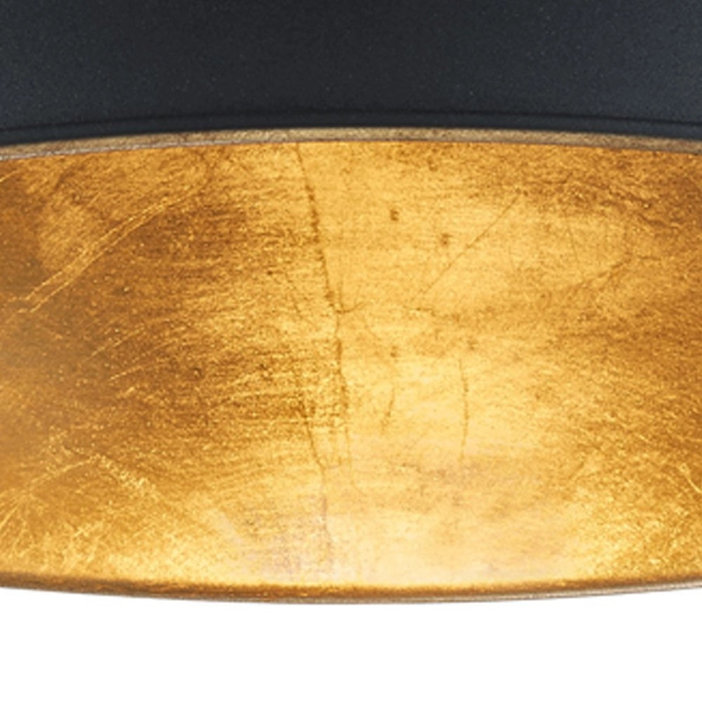 Industrie Plafondlamp Jimmy 31cm zwart met antiek goud Trio 4017807284348