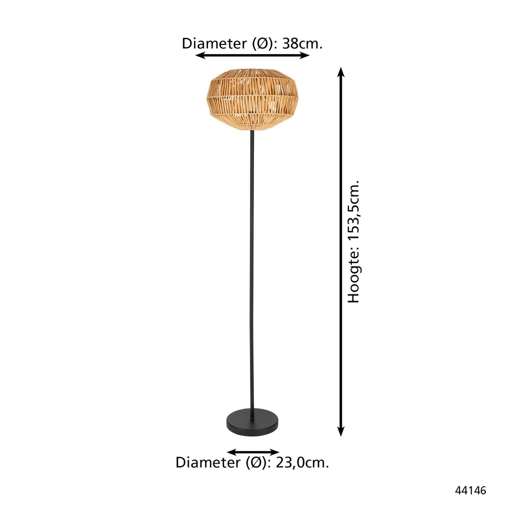 Rotan vloerlamp Sheldon Ø 38cm Eglo 9008606359813