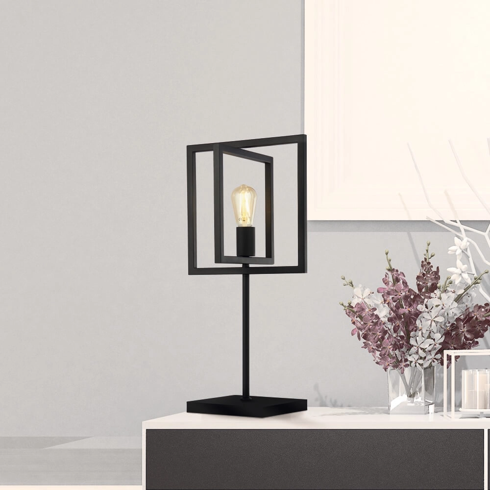 Zwarte tafellamp Plaza Searchlight 5053423226583