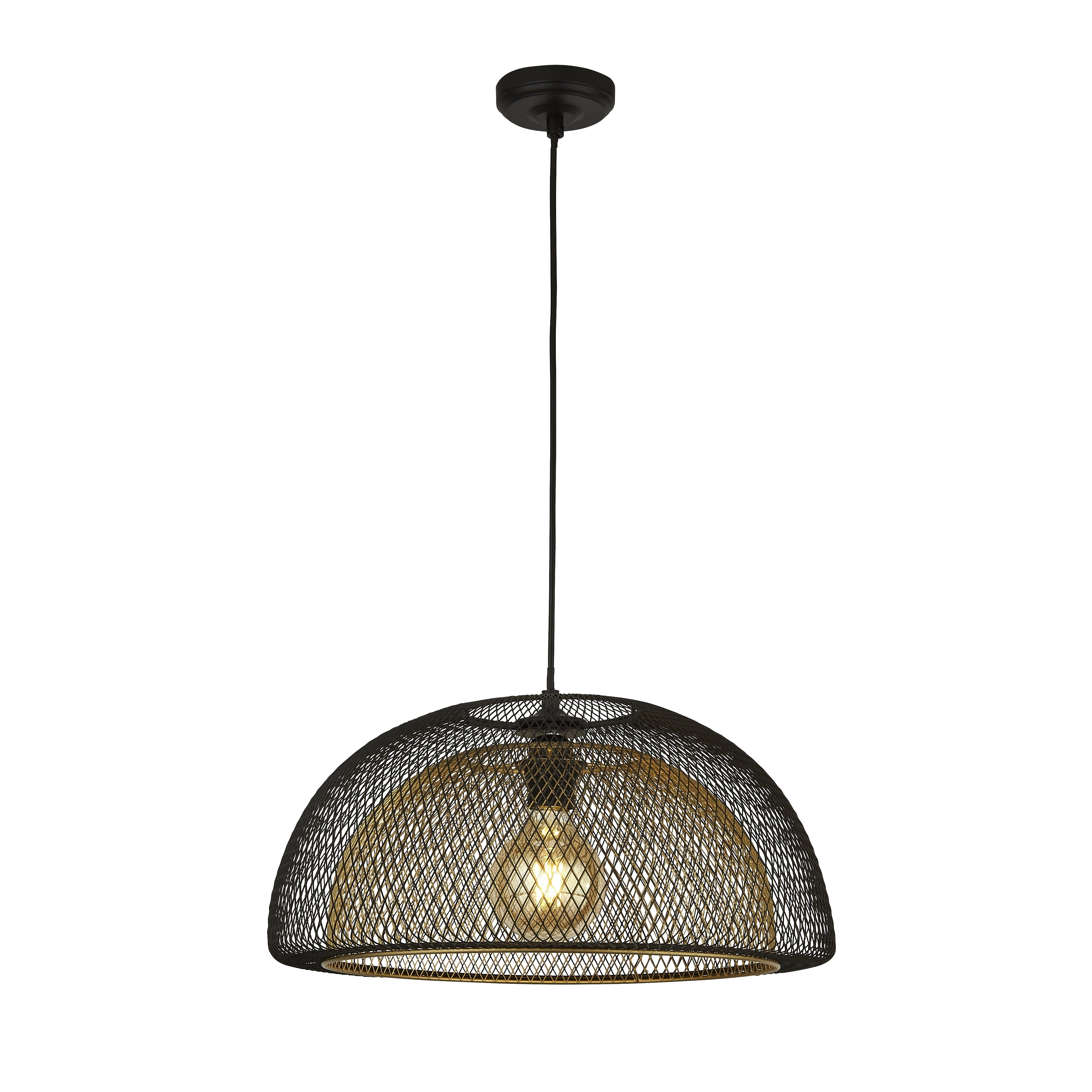 Zwart gouden hanglamp Honeycomb Ø 45,5cm Searchlight 5053423167596