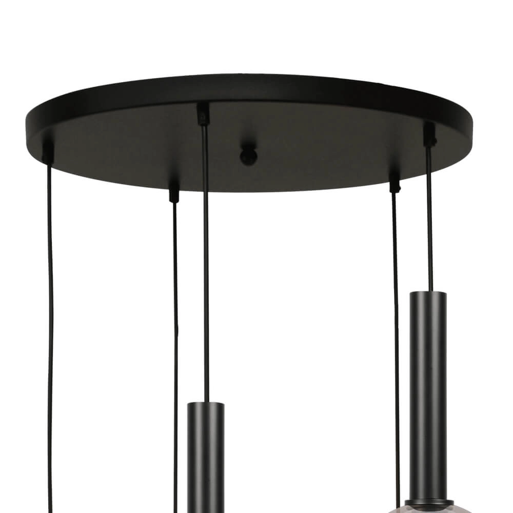 Vide hanglamp Bella 2 met smoke glazen en GU10 Masterlight 8718121340852