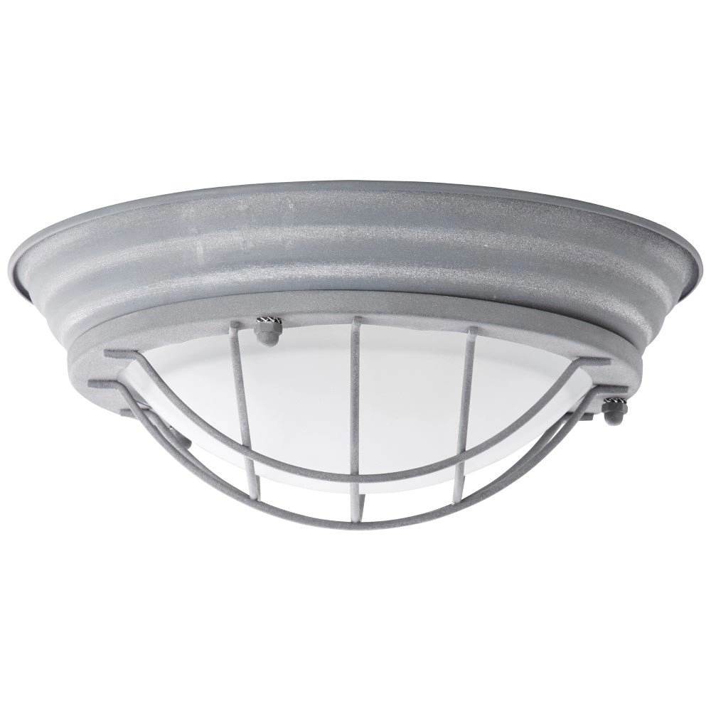 Landelijke plafonnière Typhoon Ø 29cm beton grijs