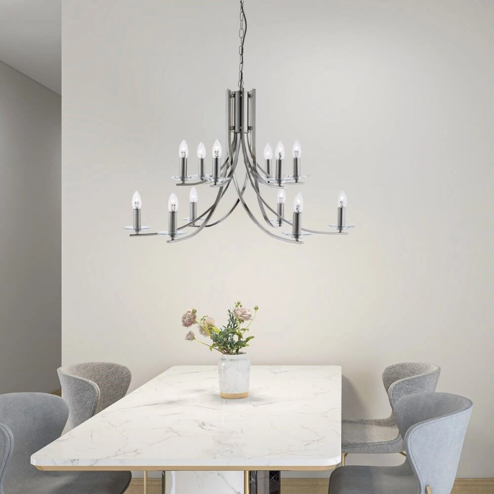 Chrome hanglamp Ascona Ø 88cm Searchlight 5053423049892