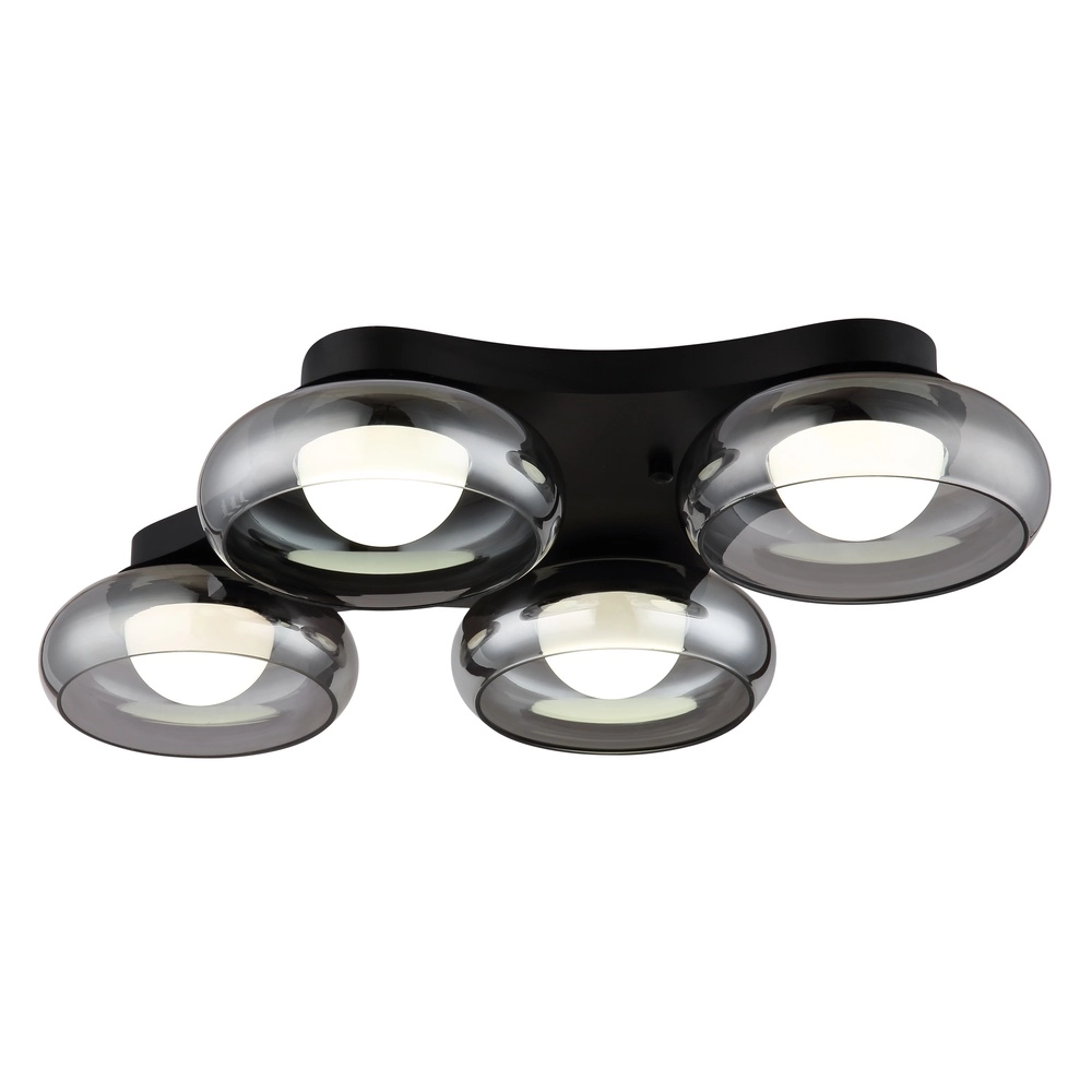 Design plafondlamp Carlene 4-lichts zwart
