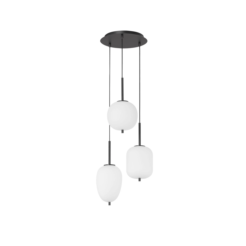 Hanglamp Lato 3-lichts zwart met wit Lyora 5212017434647