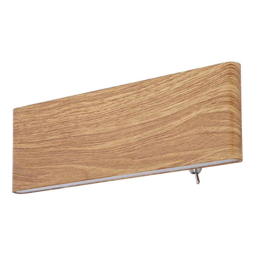 Design wandlamp Siegfried S hout met schakelaar Globo 9007371421145