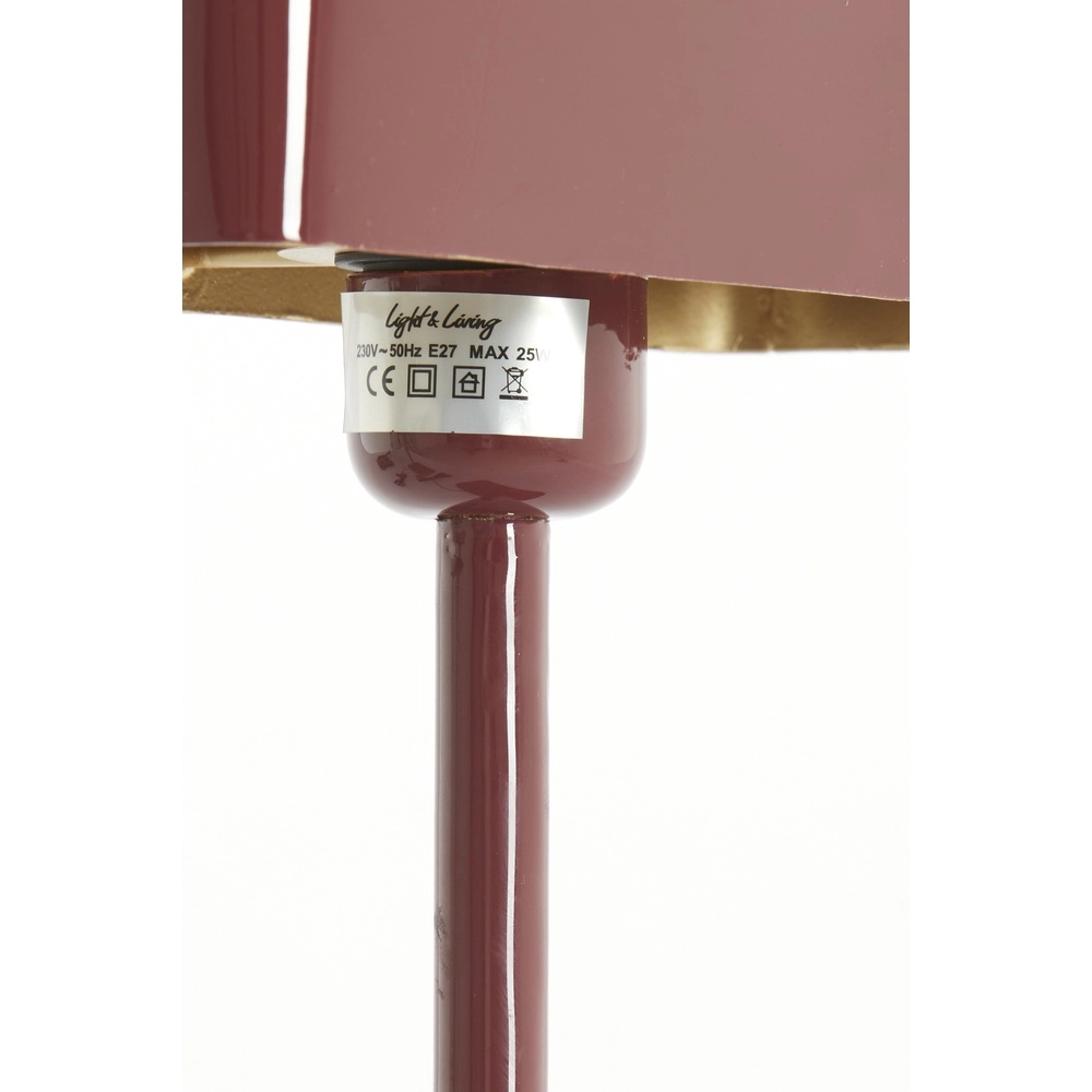 Nachtkastlamp Elenie 25x13cm - glans bordeaux Light & Living 8717807818821